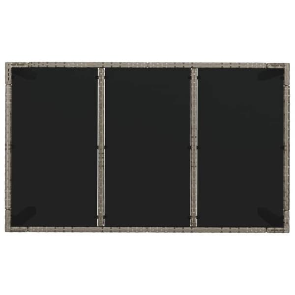 Maison Exclusive - Trädgårdsbord med grått glas ovan 150x90x75cm Flätad resin grå