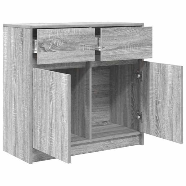 Maison Exclusive - Buffé med låda sonoma grå 80x34x76 cm ingenjörsträ Sonoma grå