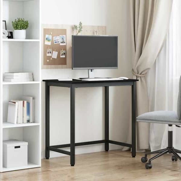 Maison Exclusive - bord Egetræ sort 100 x 50 x 76,5 cm Ingeniørtræ og stål