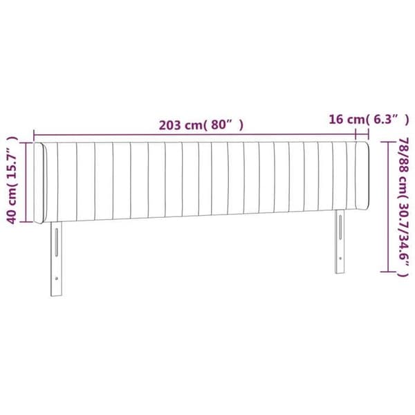 Maison Exclusive - LED-huvudgavel Ljusgrå 203x16x78/88 cm Sammet Ljusgrått