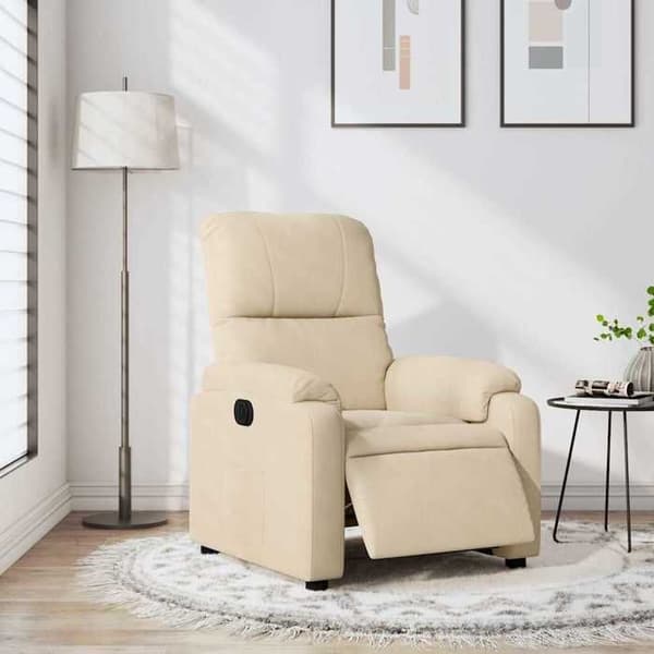 Maison Exclusive - Elektrisk lænestol i cremefarvet mikrofiber