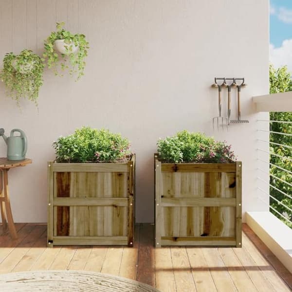 Maison Exclusive - 2 st planter i tryckimpregnerad furu