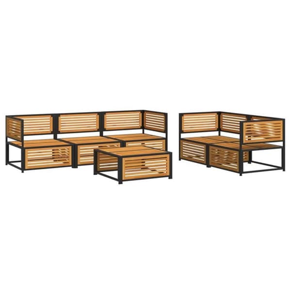 Maison Exclusive - Havemøbler med puder 6 stk solid akacietræ