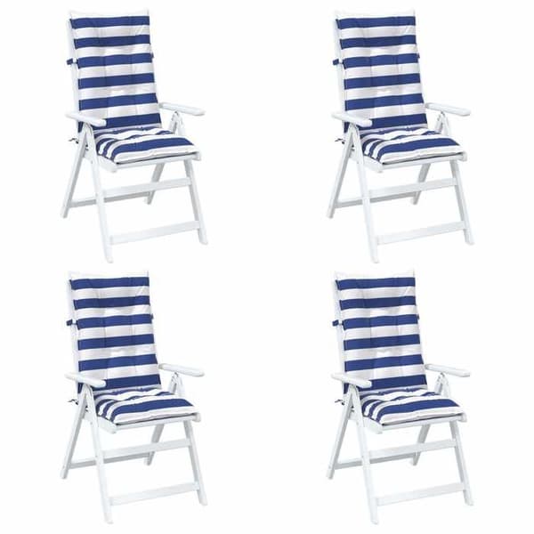 Utomhus kudde - EXKLUSIV HEM - 4 delar - Blå och vit - 100% andningsbart polyester - 120×50×7 cm Blå och vit