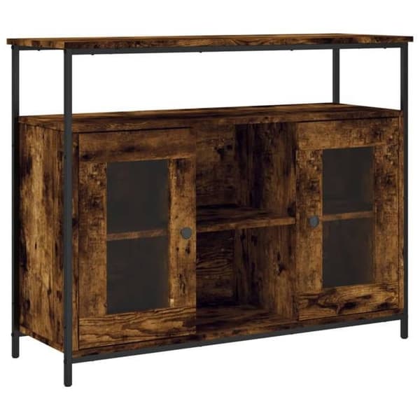 Maison Exclusive - Buffé ek rökig 100x35x80 cm ingenjörsträ