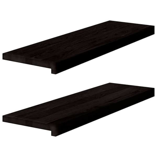 Maison Exclusive - Trappe 2 stk brun-sorte 80x30x2 cm massiv eg brun-svart
