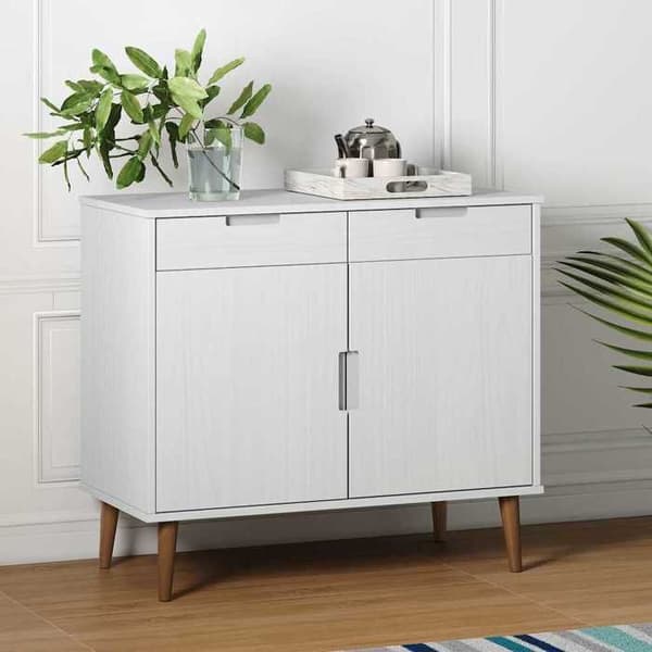 Maison Exclusive - Buffé MOLDE Vit 90x40x80 cm Massivt furu Vit