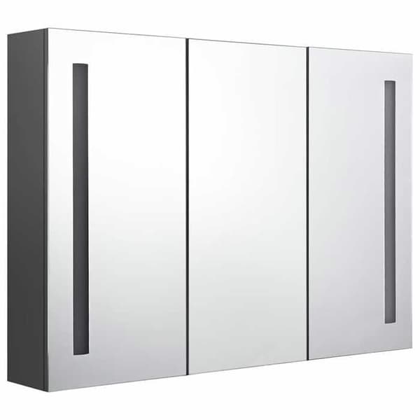 Maison Exclusive - LED-peilikaappi 89x14x62 cm Harmaa