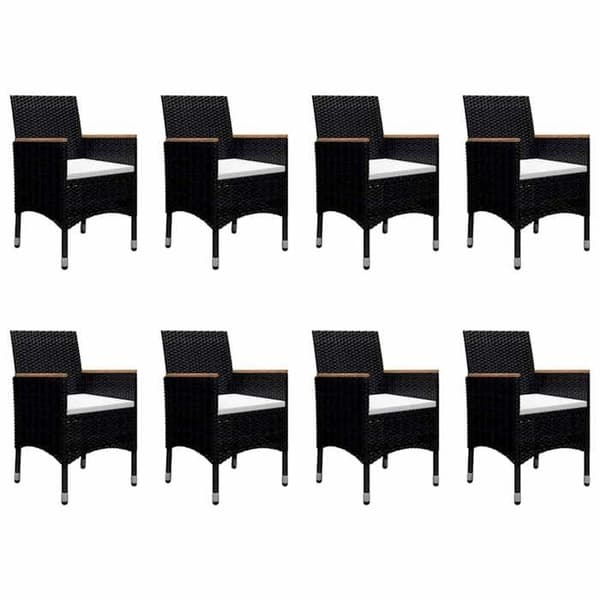 Maison Exclusive - Have spisebordssæt 9 dele Sort Svart