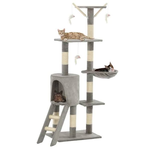 Maison Exclusive - Kattekradsetræ med sisal kløer 138 cm Grå Grå