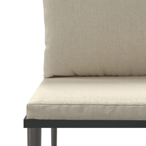 Maison Exclusive - Central trädgårdssoffa med grå kuddar i flätad resin