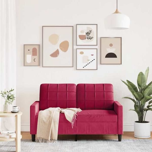 Maison Exclusive - 2-paikkainen sohva Bordeaux-punainen 120 cm Sametti