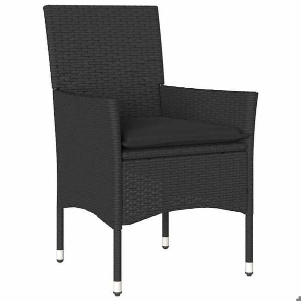 Maison Exclusive - 9 pc have spisebordssæt i sort polyrotin Svart