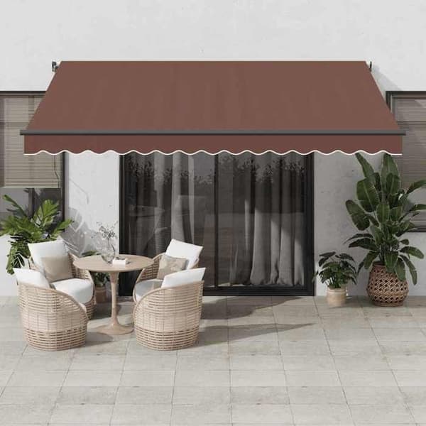 Maison Exclusive - Automatisk indtrækbar markise brun 400x350 cm