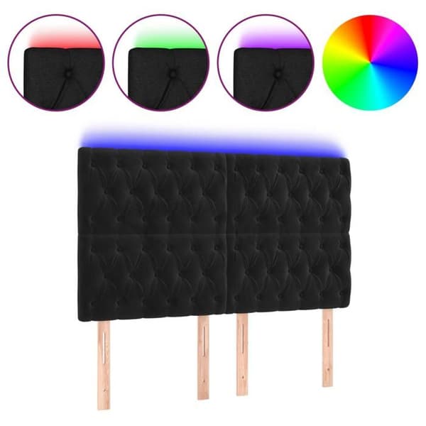 Maison Exclusive - LED-päätymustalla 160x7x118/128 cm sametti Svart