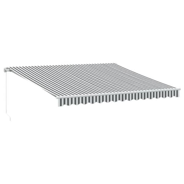 Maison Exclusive - Manuell retraktabel markis med vit LED 400x350 cm