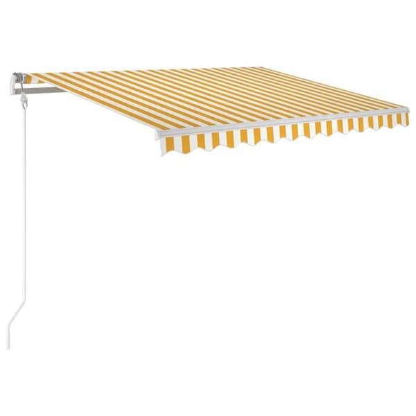 Maison Exclusive - Automatisk markis med vindsensor/LED 350x250cm Gul och vit gul och vit