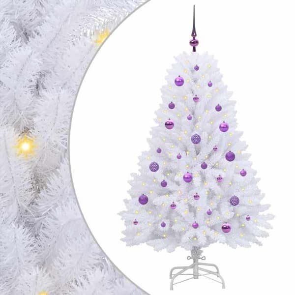 Kunstig juletræ - EKSKLUSIV HUS - 150 cm - Hvid - LED 8 tilstande - USB 5V strømforsyning Vit