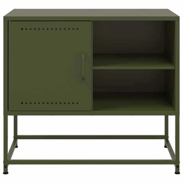 Maison Exclusive - TV-møbel olivengrøn 68x39x60,5 cm stål