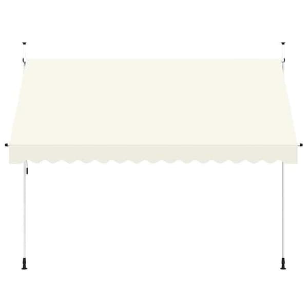 Maison Exclusive - Manuel udtrækkelig markise 350 cm Creme Grädde
