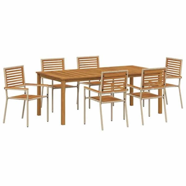 Maison Exclusive - 7 dele have spisebordssæt Beige beige