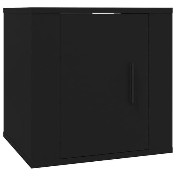 Væghængt TV-møbel - MAISON EXCLUSIVE - 40 x 34,5 x 40 cm - Sort - Spånplader - 2 dele - 1 dør Svart
