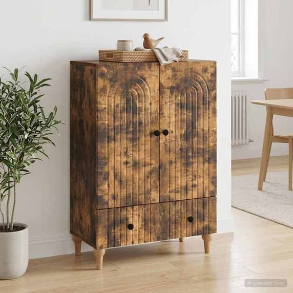 Buffet - EKSKLUSIVT HUS - Røget eg - Ingeniørtræ - 66 x 34,5 x 95 cm - Moderne design Rökt ek