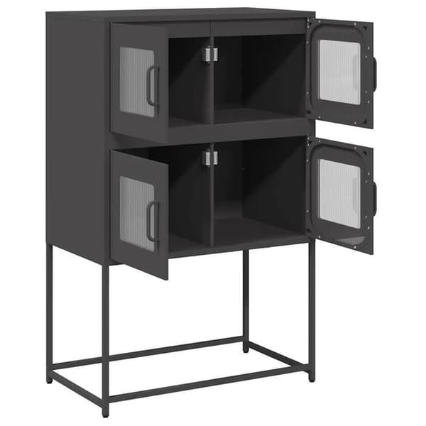Maison Exclusive - Svart hög buffé 68x39x107 cm stål