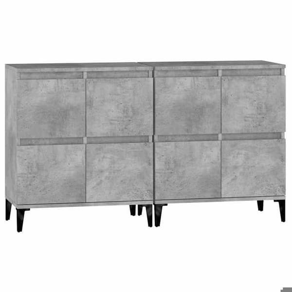 Maison Exclusive - Buffeter 2 stk grå beton 60x35x70 cm ingeniørtræ Betonggrå