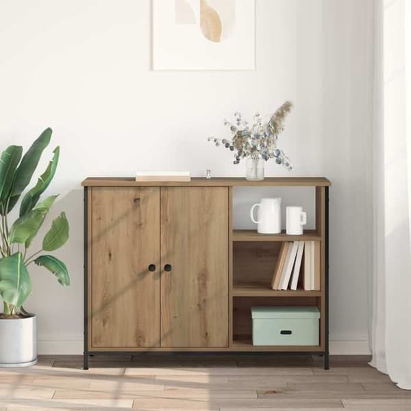 Buffé - EXKLUSIVT HEM - 100 x 33 x 75 cm - Ingenjörsträ - Brun - Nutida