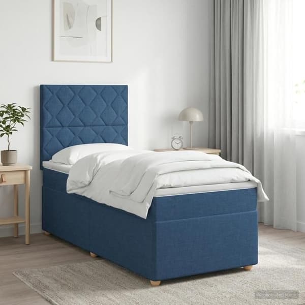 Maison Exclusive - Boxspring seng med madras Blå 100 x 200 cm Stof Blå