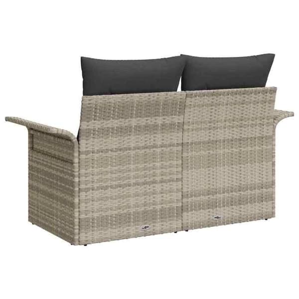 Trädgårdsoffan - EXKLUSIV HEM - Rektangulär 141 x 62 x 69 cm - Polyrotin - Ljusgrå - Robust stålram Ljusgrått
