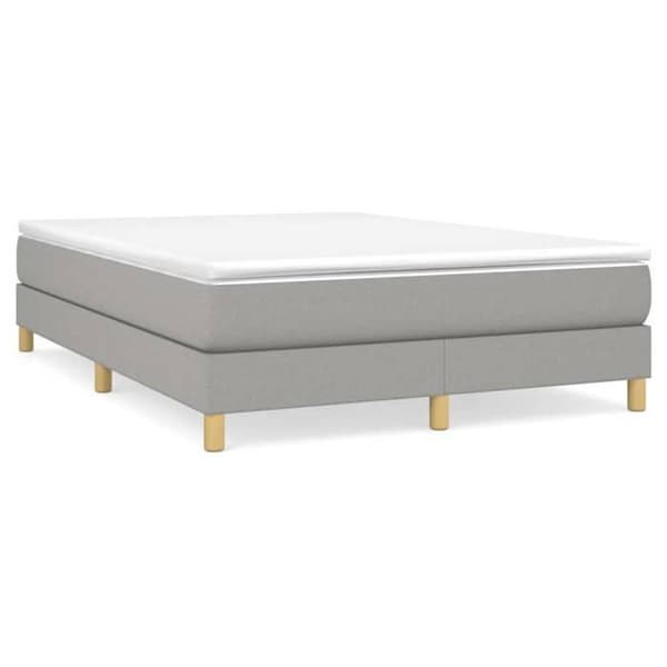 Maison Exclusive - Sengebund med lameller og madras Lys grå 140x190cm Stof