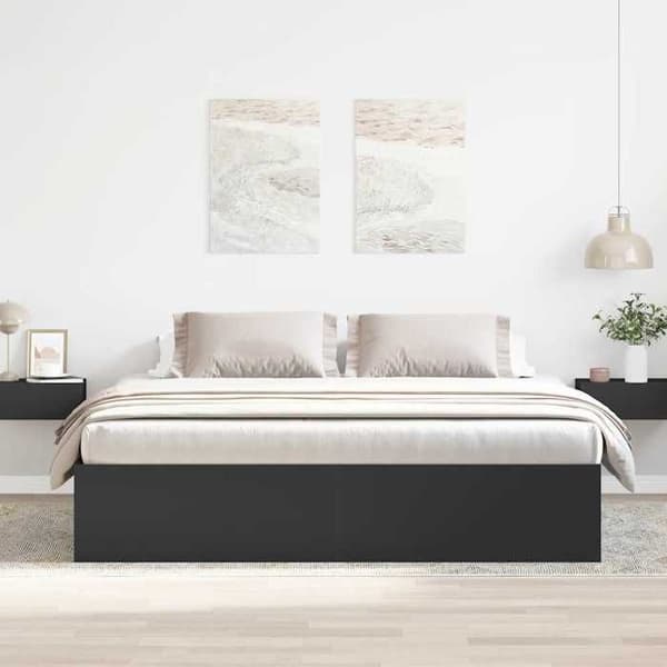 Sengestel - EKSKLUSIV HUS - 180x200 cm - Sort - 6 rum - Lamelseng Svart