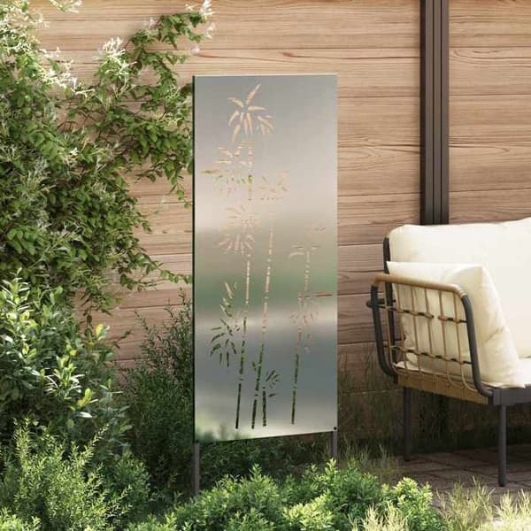 Trädgårdsskärm - EXKLUSIV HEM - Blommig - Matt stål - Silverfärgad - 50 x 140 cm Silver