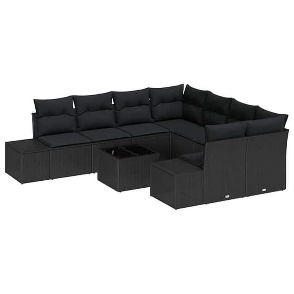 Maison Exclusive - 9 stk. have-sofa sæt i sort polyrotin