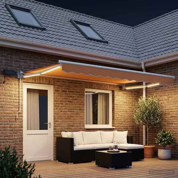Maison Exclusive - Manuell utdragbar butik med LED-lampor Sand