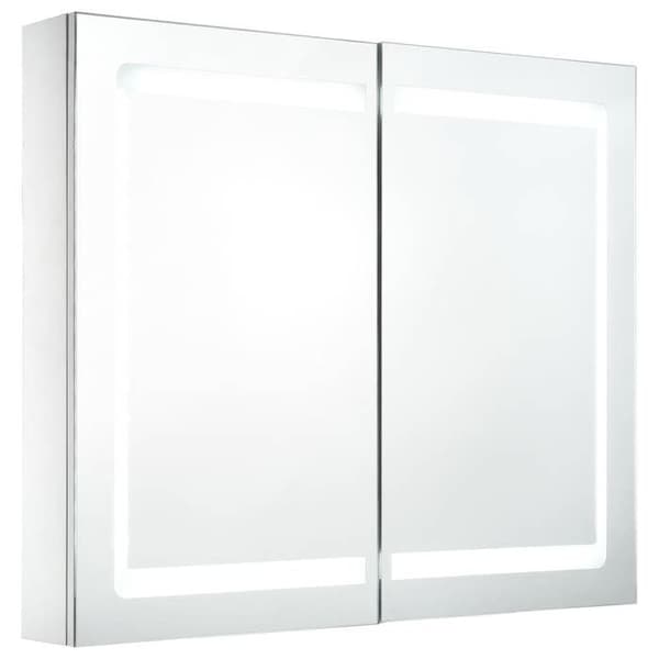 Maison Exclusive - LED-peilikaappi 80x12,2x68 cm Vitt och silver