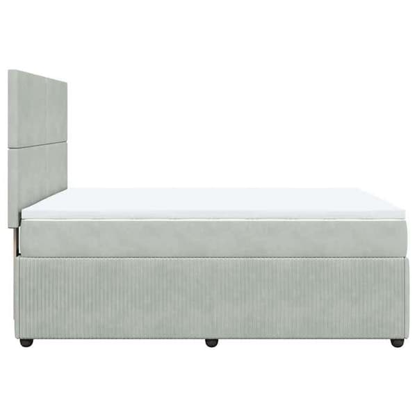 Maison Exclusive - Seng solid bund med socker og madras Grå 160x200cm Velour