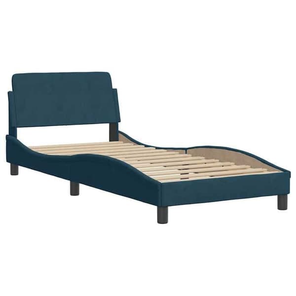 Maison Exclusive - Sängram utan madrass blå 80x200 cm sammet