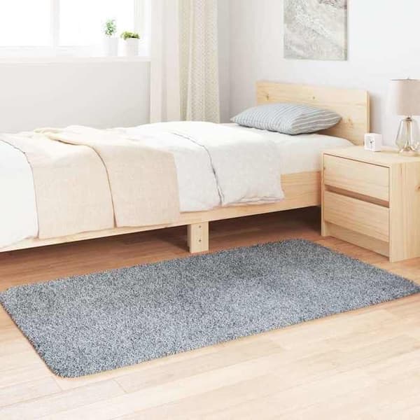 Tæppe shaggy - MAISON EXCLUSIVE - NAVARRA - lys grå - 80 x 150 cm - skridsikker ljusgrått