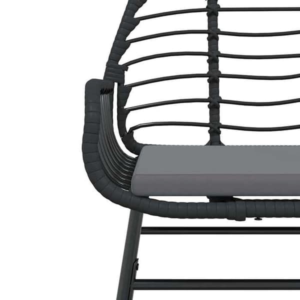 Havemøbel sæt - EKSKLUSIV HUS - 7 dele - Sort - Poly rattan & stål - Bord i hærdet glas Svart