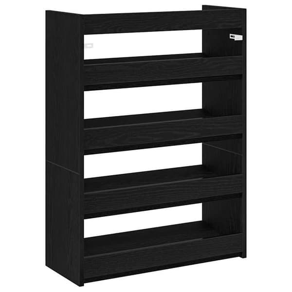 Maison Exclusive - Skohylde sort 60x25x81 cm ingeniørtræ svart