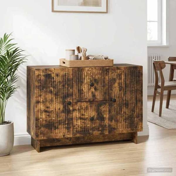Maison Exclusive - Buffet Røget Eg 89 x 34,5 x 60 cm Ingeniørtræ