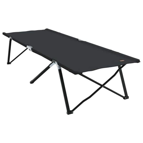 Maison Exclusive - Sammenklappelig camping seng Sort 206 x 76 x 74 cm Oxford og stål