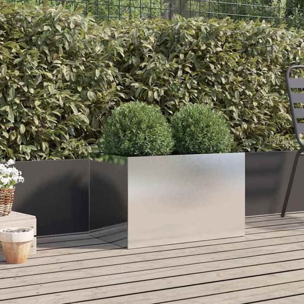 Maison Exclusive - Silverfärgad kruka 62x40x39 cm rostfritt stål Silver