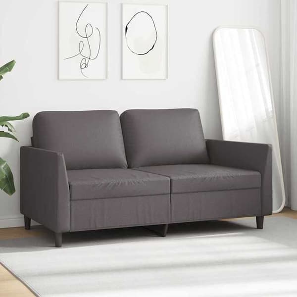 Maison Exclusive - Soffa 2-sits Grå 140 cm Syntetläder Grå