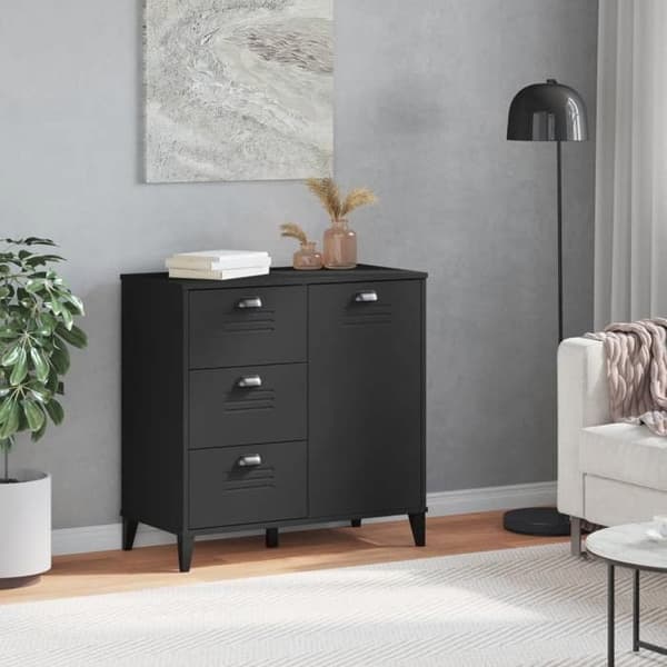 Maison Exclusive - Buffé VIKEN svart 80x40x80 cm ingenjörsträ