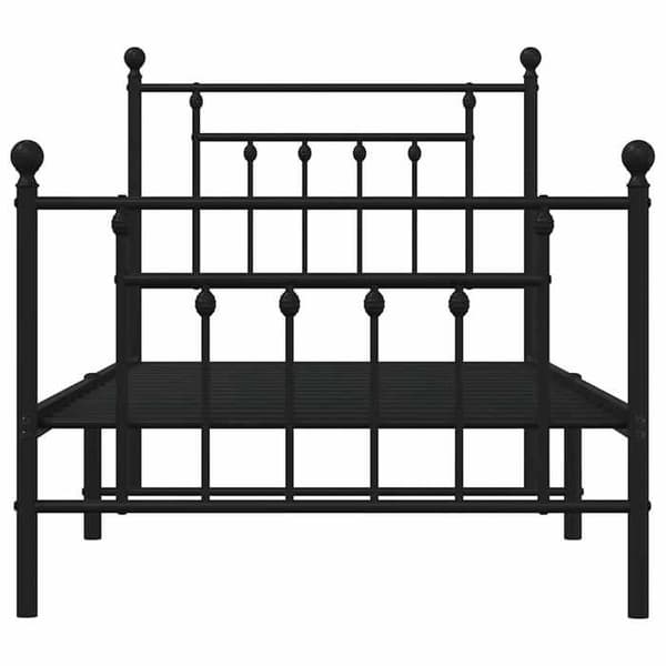 Sengestel - EKSKLUSIV HUS - Klassisk - 90x200 cm - Sort metal - Lamelseng, opbevaring under sengen svart