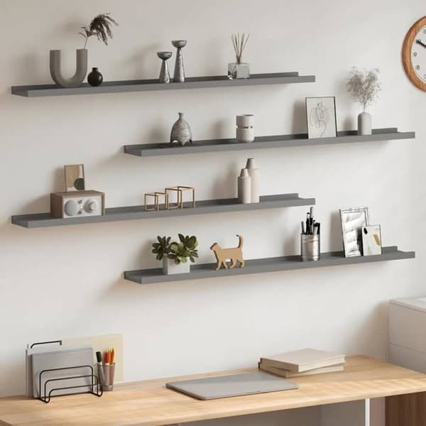 Maison Exclusive - Seinähyllyt 4 kpl Harmaa 100x9x3 cm Grå